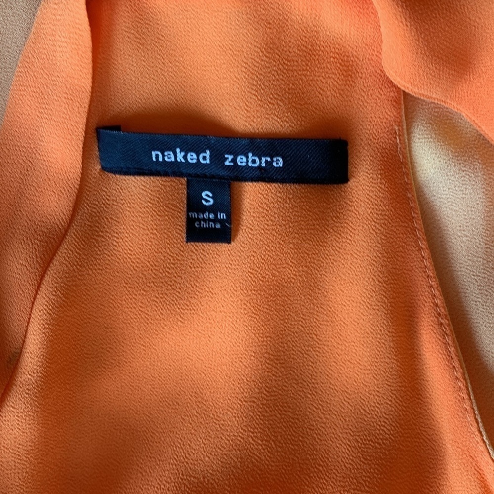 Naked zebra small orange sleeveless blouse box 13 - Picture 3 of 6